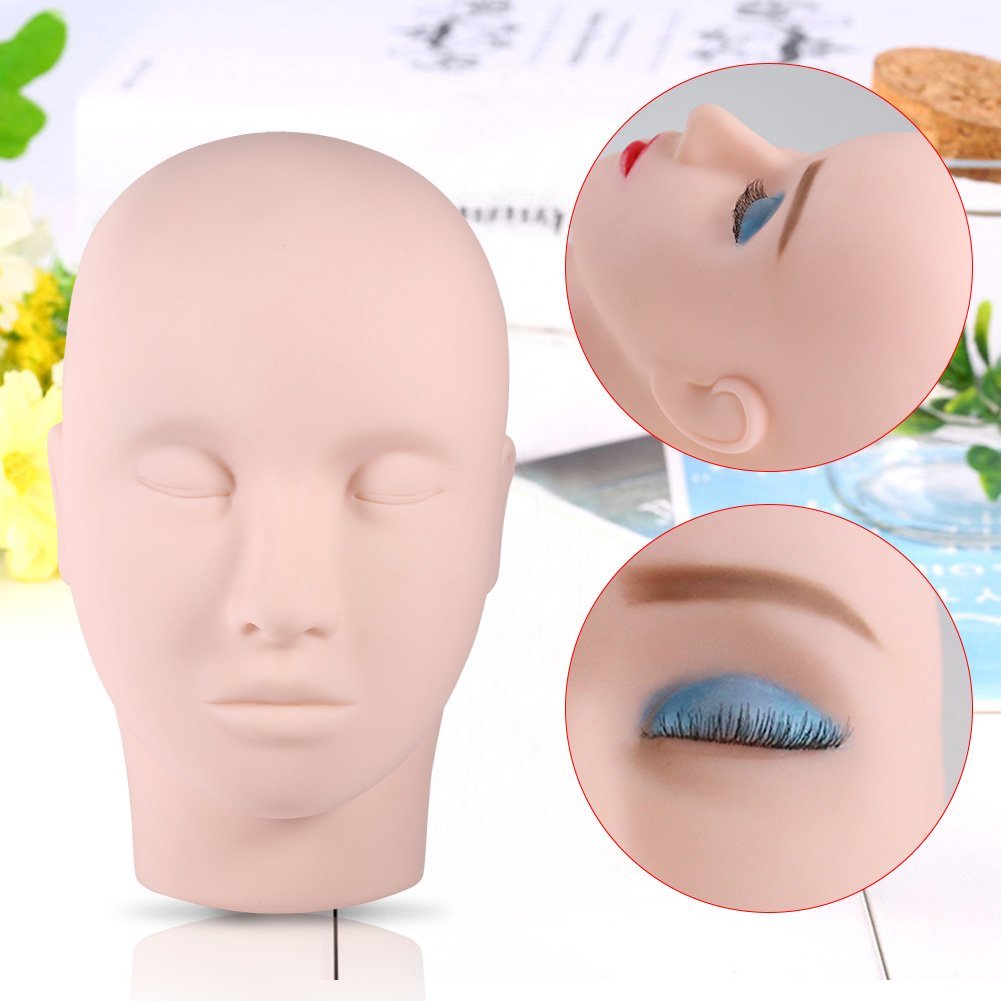 Ymiko Upgraded Makeup Eyelash Extension Practice Head – Soft Touch Rubber Mannequin for Training - görsel 3