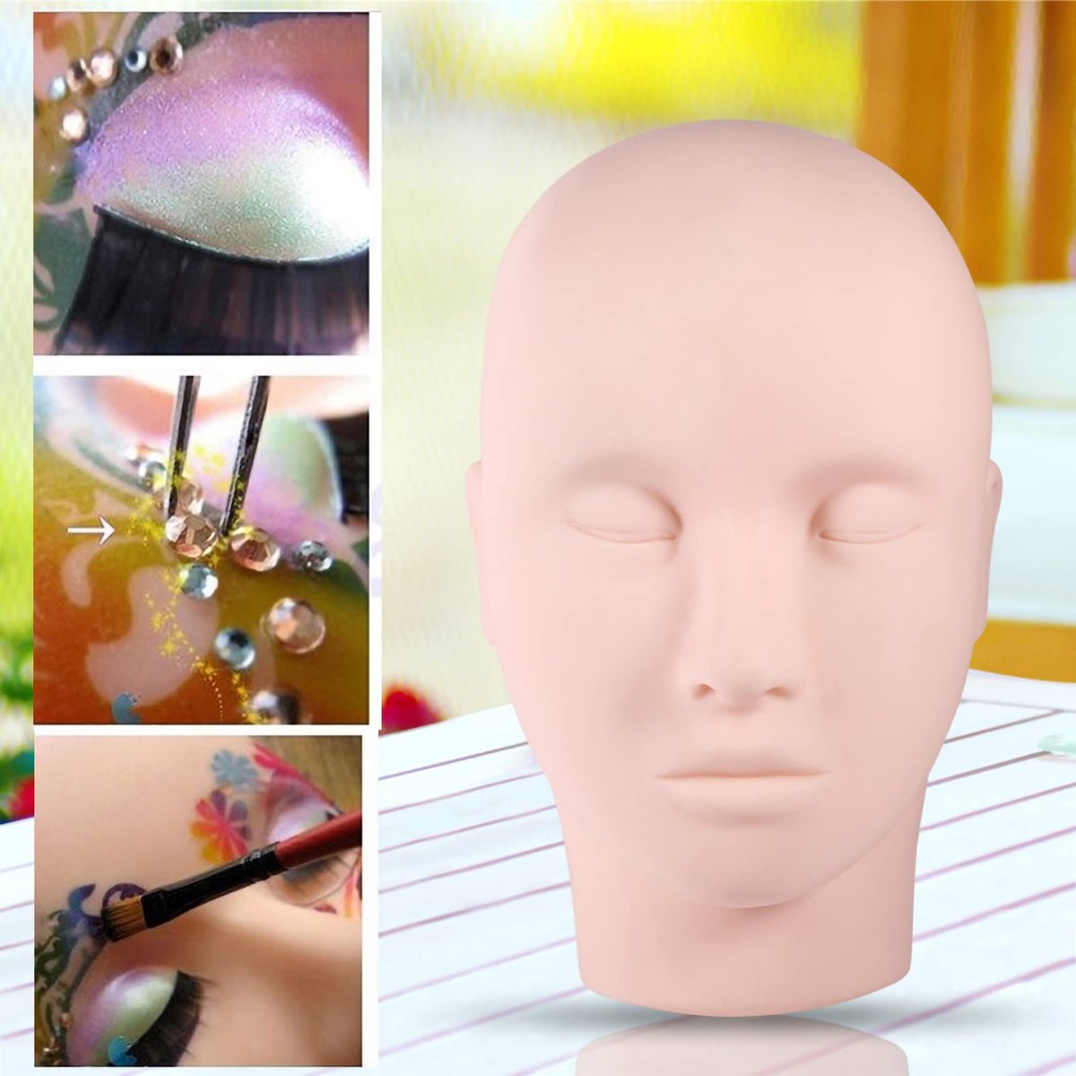 Ymiko Upgraded Makeup Eyelash Extension Practice Head – Soft Touch Rubber Mannequin for Training - görsel 13