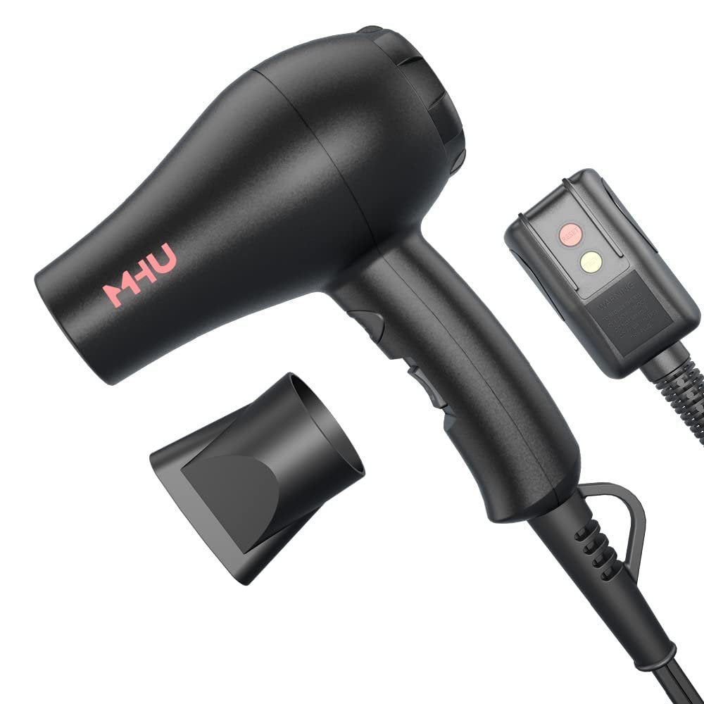 MHU Mini Blow Dryer 1000 Watts - Ceramic Ionic Compact Hair Dryer for Painting, Acrylic Pouring, Kids, and Travel - Black Avelisse