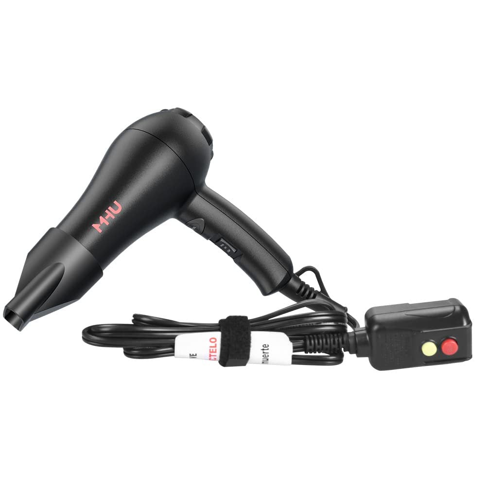MHU Mini Blow Dryer 1000 Watts - Ceramic Ionic Compact Hair Dryer for Painting, Acrylic Pouring, Kids, and Travel - Black Avelisse