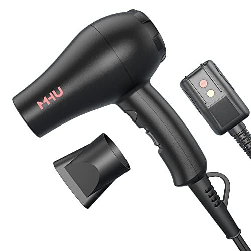 MHU Mini Blow Dryer 1000 Watts - Ceramic Ionic Compact Hair Dryer for Painting, Acrylic Pouring, Kids, and Travel - Black Avelisse