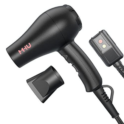 MHU Mini Blow Dryer 1000 Watts - Ceramic Ionic Compact Hair Dryer for Painting, Acrylic Pouring, Kids, and Travel - Black Avelisse