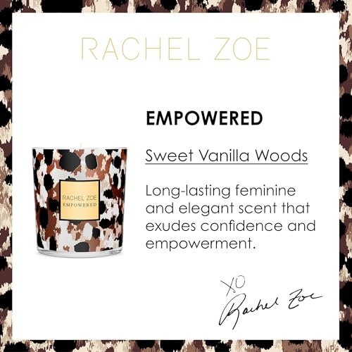 Rachel Zoe Empowered Scented Candle - Vanilla Luxury Soy Wax Jar Candle, 45-Hour Burn, 6.3 oz - görsel 4