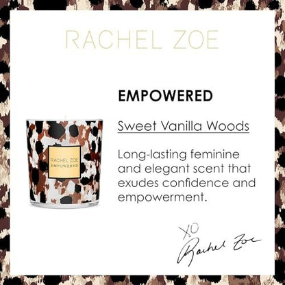 Rachel Zoe Empowered Scented Candle - Vanilla Luxury Soy Wax Jar Candle, 45-Hour Burn, 6.3 oz