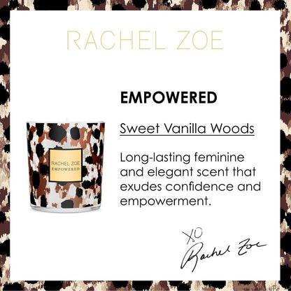 Rachel Zoe Empowered Scented Candle - Vanilla Luxury Soy Wax Jar Candle, 45-Hour Burn, 6.3 oz
