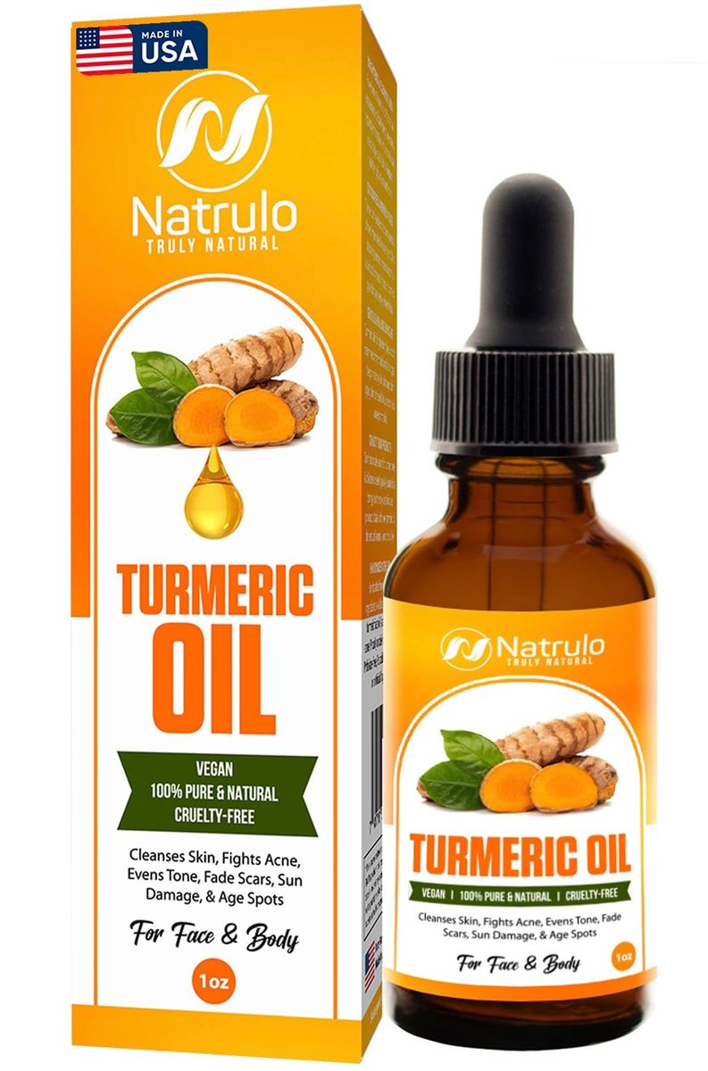 Natrulo All Natural Turmeric Skin Brightening Oil for Dark Spots, Acne, Scars, and Uneven Tone - 1 oz - görsel 2