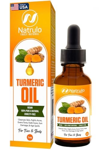 Natrulo All Natural Turmeric Skin Brightening Oil for Dark Spots, Acne, Scars, and Uneven Tone - 1 oz - görsel 1