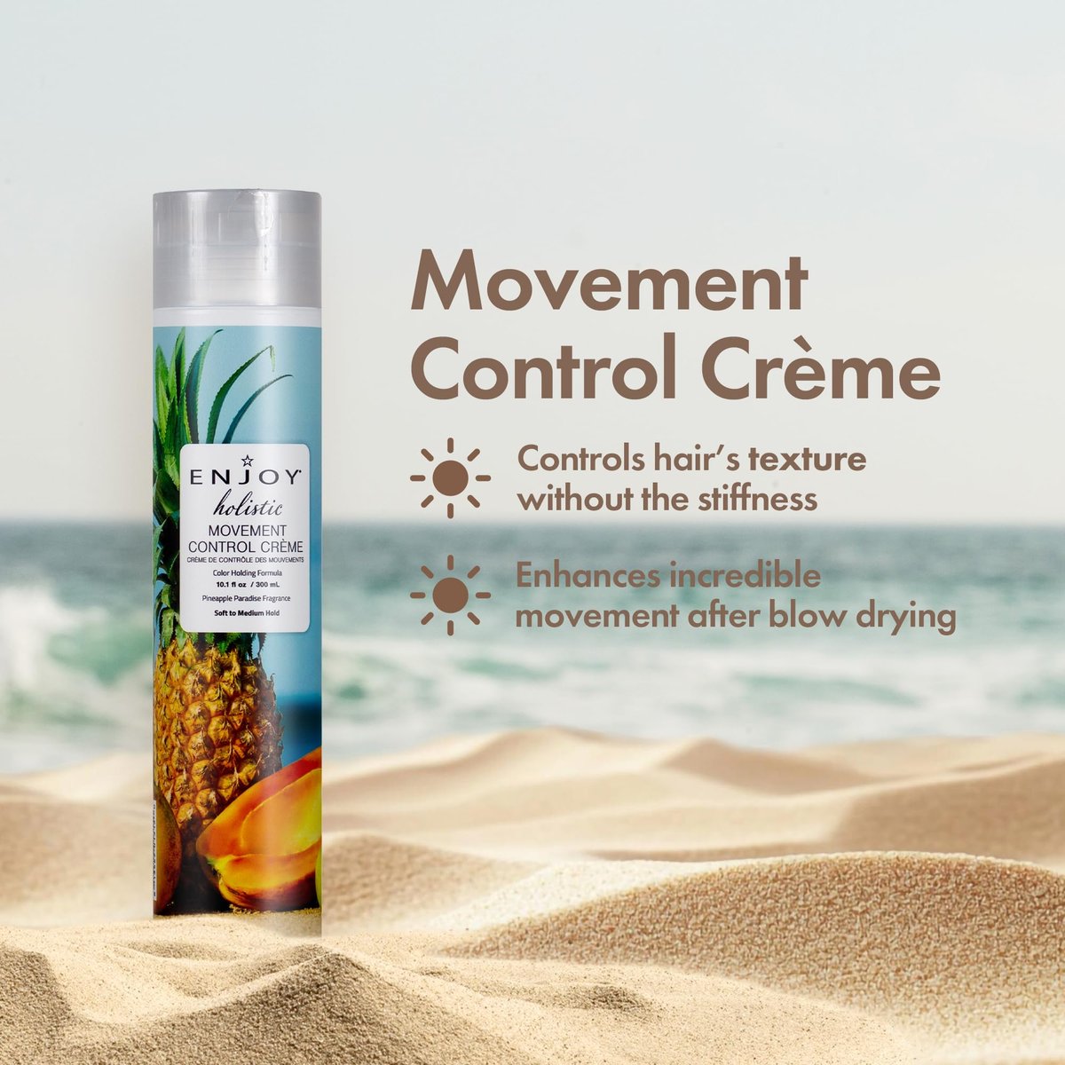 Enjoy Holistic Hair Styling Cream - Movement Control Creme for Textured & All Hair Types, 10.1 fl oz, Humidity Resistant, Fragrant, Easy to Apply, Made with Natural Formula Avelisse