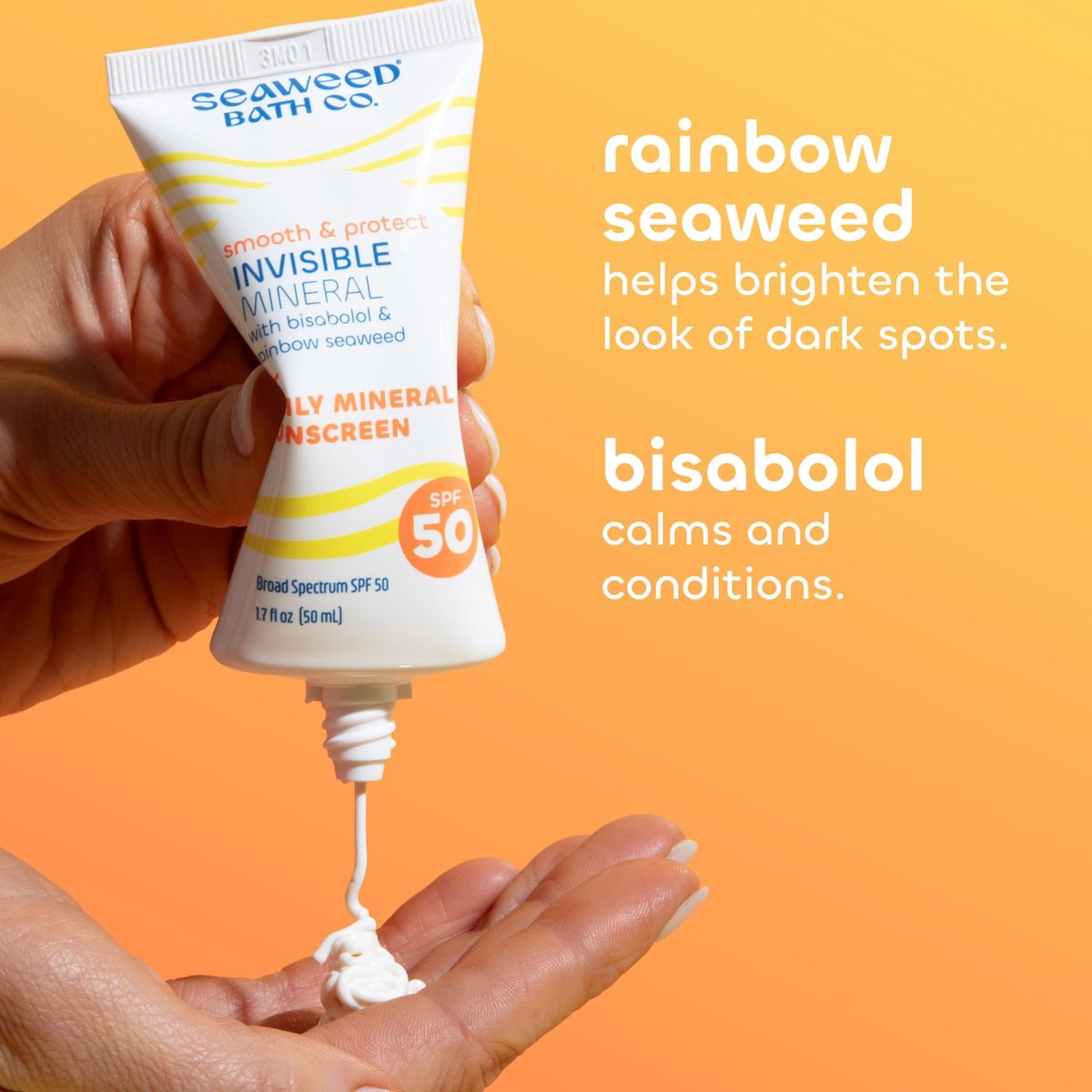 Seaweed Bath Co Smooth & Protect Invisible Mineral Sunscreen SPF 50 – Lightweight, Non-Greasy Zinc Oxide Face Sunscreen Gel, Daily Fragrance Free Moisturizer Primer with SPF, 1.7 oz Avelisse