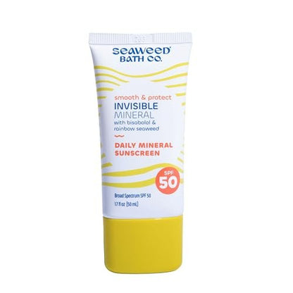 Seaweed Bath Co Smooth & Protect Invisible Mineral Sunscreen SPF 50 – Lightweight, Non-Greasy Zinc Oxide Face Sunscreen Gel, Daily Fragrance Free Moisturizer Primer with SPF, 1.7 oz Avelisse