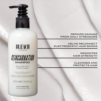 Bleach London Reincarnation Shampoo and Conditioner Set - Bond Restoring Strengthening Duo, 2 Pack