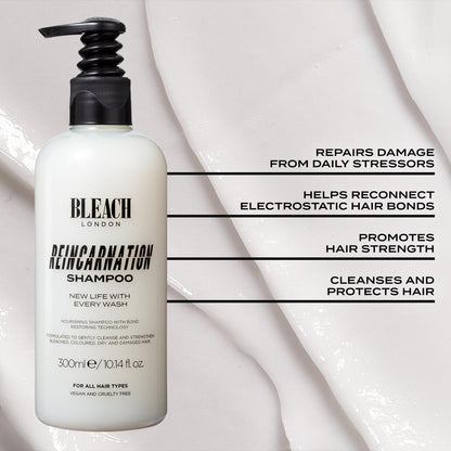 Bleach London Reincarnation Shampoo and Conditioner Set - Bond Restoring Strengthening Duo, 2 Pack