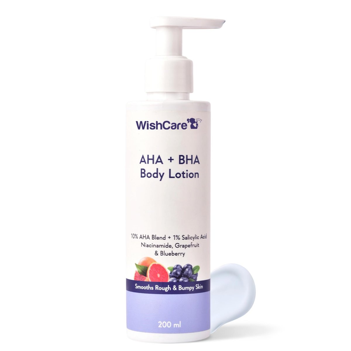 WishCare 10% AHA + 1% BHA Body Lotion for Men & Women - Exfoliating Body Lotion for Dry Skin, Detans, Smooths Rough & Bumpy Skin - 200ml - görsel 1