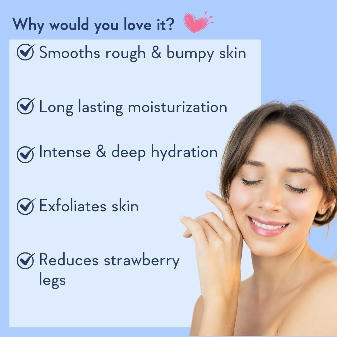 WishCare 10% AHA + 1% BHA Body Lotion for Men & Women - Exfoliating Body Lotion for Dry Skin, Detans, Smooths Rough & Bumpy Skin - 200ml - görsel 7