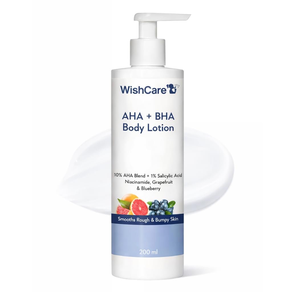 WishCare 10% AHA + 1% BHA Body Lotion for Men & Women - Exfoliating Body Lotion for Dry Skin, Detans, Smooths Rough & Bumpy Skin - 200ml - görsel 13