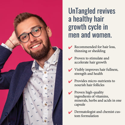 UnTangled Hair Vitamins - Collagen & Biotin Supplement for Thicker, Faster Hair Growth (60-Day Supply) Avelisse