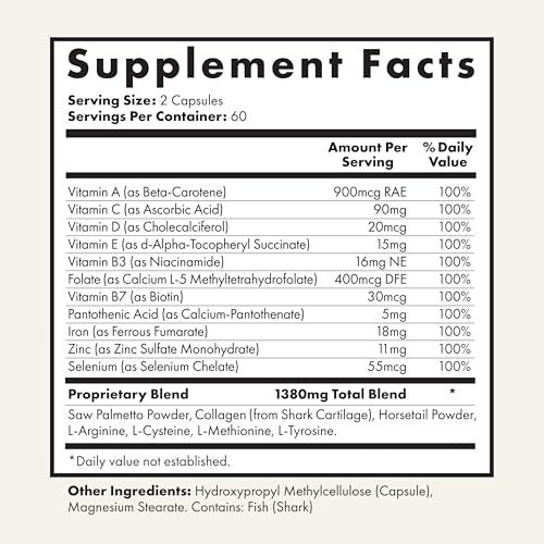 UnTangled Hair Vitamins - Collagen & Biotin Supplement for Thicker, Faster Hair Growth (60-Day Supply) Avelisse