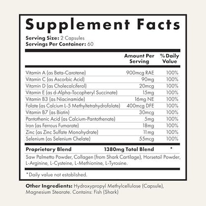 UnTangled Hair Vitamins - Collagen & Biotin Supplement for Thicker, Faster Hair Growth (60-Day Supply) Avelisse