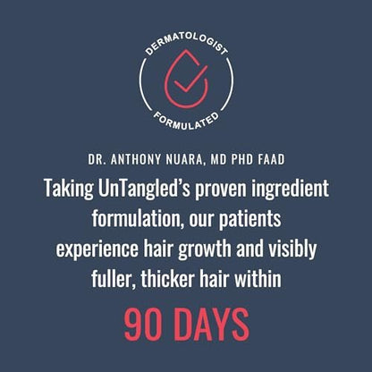 UnTangled Hair Vitamins - Collagen & Biotin Supplement for Thicker, Faster Hair Growth (60-Day Supply) Avelisse