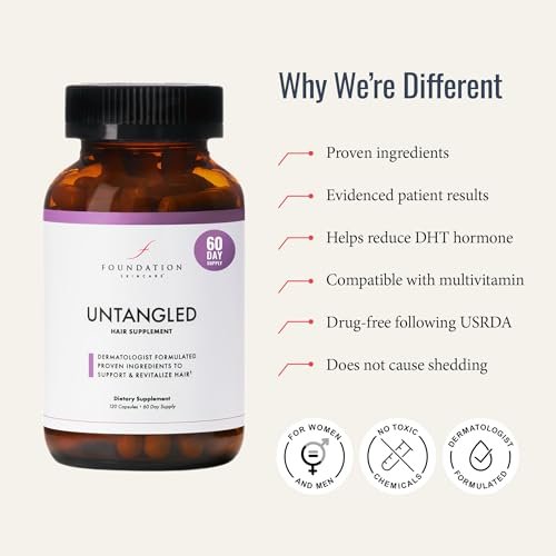 UnTangled Hair Vitamins - Collagen & Biotin Supplement for Thicker, Faster Hair Growth (60-Day Supply) Avelisse