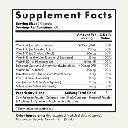 UnTangled Hair Vitamins - Collagen & Biotin Supplement for Thicker, Faster Hair Growth (60-Day Supply) Avelisse