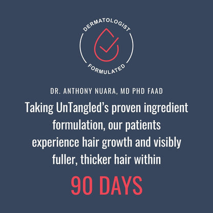 UnTangled Hair Vitamins - Collagen & Biotin Supplement for Thicker, Faster Hair Growth (60-Day Supply) Avelisse