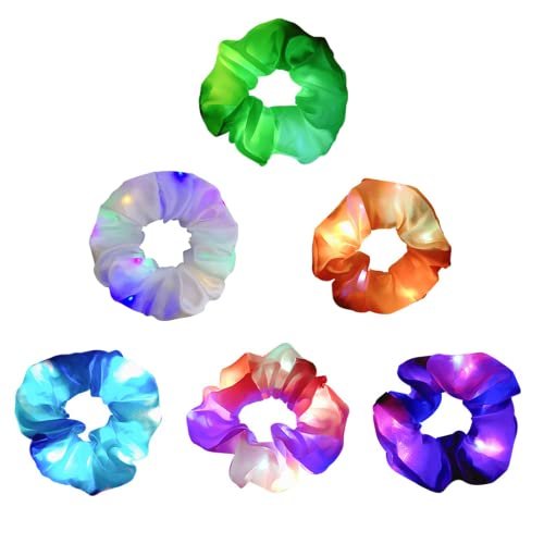 LED Scrunchies 6 Pack - Light Up Glow Hairbands with 3 Modes for Women Girls Parties Festivals - görsel 16