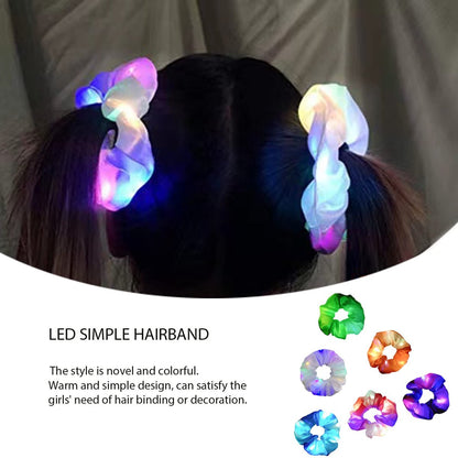 LED Scrunchies 6 Pack - Light Up Glow Hairbands with 3 Modes for Women Girls Parties Festivals