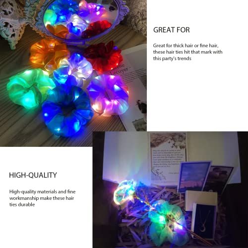 LED Scrunchies 6 Pack - Light Up Glow Hairbands with 3 Modes for Women Girls Parties Festivals - görsel 10