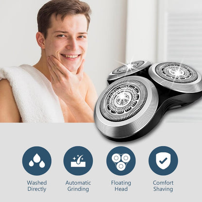 SH90 Replacement Rotary Heads for Philips Norelco Series 9000 - Double-Layer Precision Blades with Metal Wheel Buckle Upgrade Avelisse