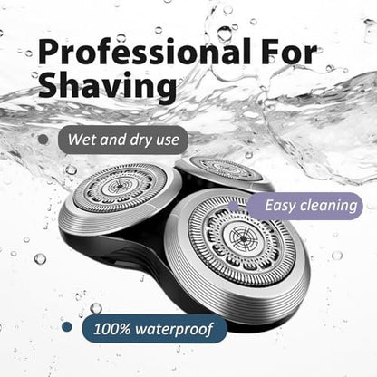SH90 Replacement Rotary Heads for Philips Norelco Series 9000 - Double-Layer Precision Blades with Metal Wheel Buckle Upgrade Avelisse