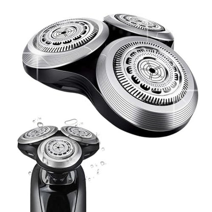 SH90 Replacement Rotary Heads for Philips Norelco Series 9000 - Double-Layer Precision Blades with Metal Wheel Buckle Upgrade Avelisse