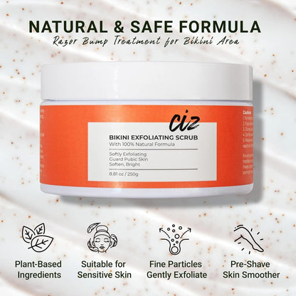 Bikini Area Exfoliator – Ingrown Hair & Razor Bump Treatment with Sugar Scrub for Women Avelisse