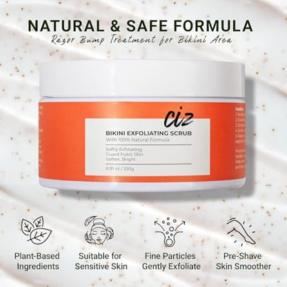 Bikini Area Exfoliator – Ingrown Hair & Razor Bump Treatment with Sugar Scrub for Women Avelisse