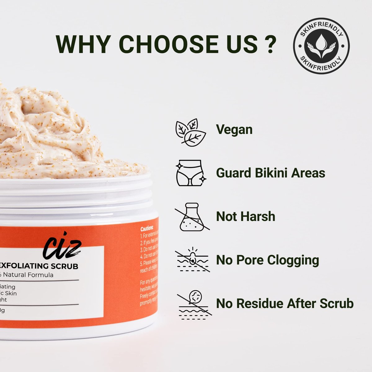 Bikini Area Exfoliator – Ingrown Hair & Razor Bump Treatment with Sugar Scrub for Women Avelisse
