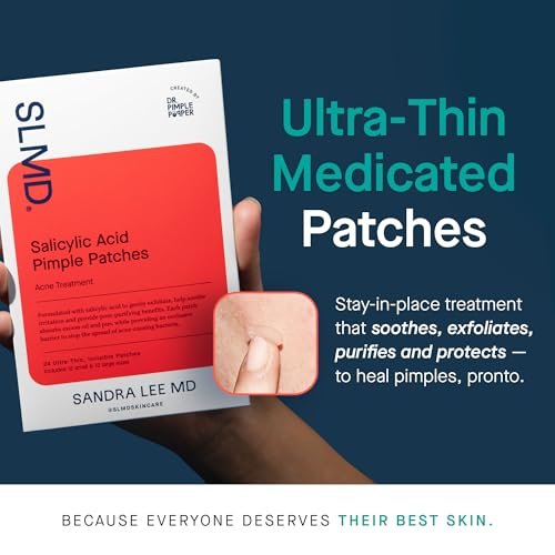 SLMD Salicylic Acid Pimple Patches – 24 Count, 2 Sizes – Treat Acne & Dark Spots by Dr. Pimple Popper Avelisse