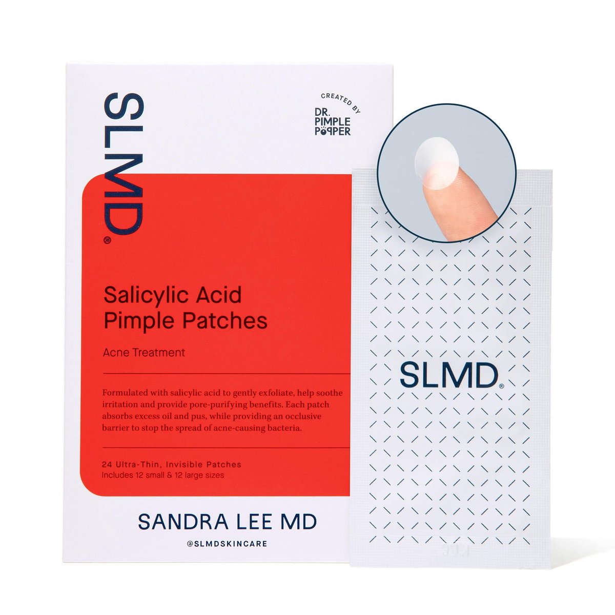 SLMD Salicylic Acid Pimple Patches – 24 Count, 2 Sizes – Treat Acne & Dark Spots by Dr. Pimple Popper Avelisse
