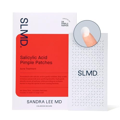 SLMD Salicylic Acid Pimple Patches – 24 Count, 2 Sizes – Treat Acne & Dark Spots by Dr. Pimple Popper Avelisse