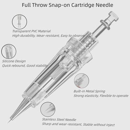 Whalrace PMU Needles 10 Pack - 5R/5P Disposable Microblading Needles for Eyebrows, Eyeliners, Lip Tinting