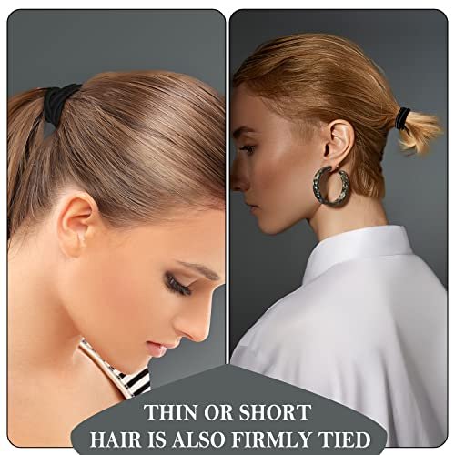 ADRIONE Black Hair Ties for Women, Girls, Kids & Men - 280 Bulk Pack, 4mm Ponytail Holders, Non Slip & No Damage Hair Elastic Bands for Thick, Medium, Thin, Fine, Short Hair - görsel 10