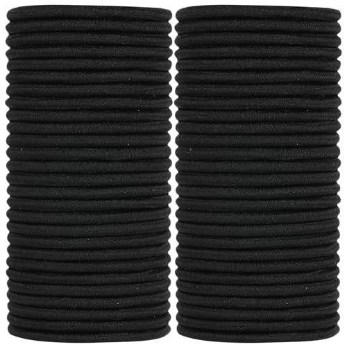 ADRIONE Black Hair Ties for Women, Girls, Kids & Men - 280 Bulk Pack, 4mm Ponytail Holders, Non Slip & No Damage Hair Elastic Bands for Thick, Medium, Thin, Fine, Short Hair - görsel 2