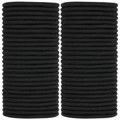ADRIONE Black Hair Ties for Women, Girls, Kids & Men - 280 Bulk Pack, 4mm Ponytail Holders, Non Slip & No Damage Hair Elastic Bands for Thick, Medium, Thin, Fine, Short Hair