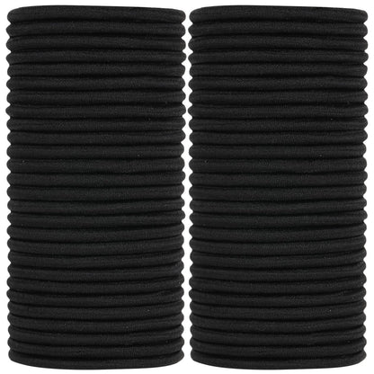 ADRIONE Black Hair Ties for Women, Girls, Kids & Men - 280 Bulk Pack, 4mm Ponytail Holders, Non Slip & No Damage Hair Elastic Bands for Thick, Medium, Thin, Fine, Short Hair