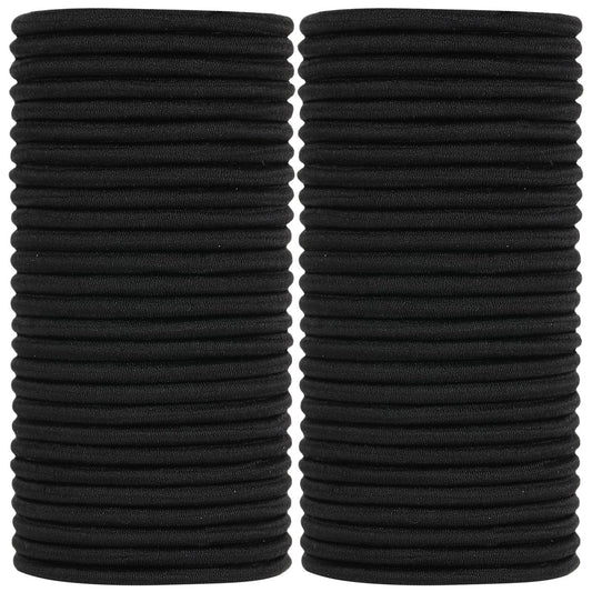 ADRIONE Black Hair Ties for Women, Girls, Kids & Men - 280 Bulk Pack, 4mm Ponytail Holders, Non Slip & No Damage Hair Elastic Bands for Thick, Medium, Thin, Fine, Short Hair