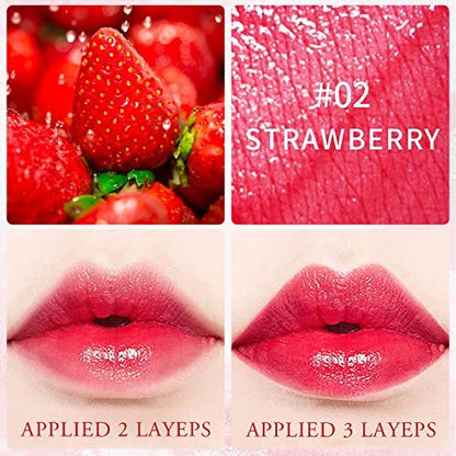 4 Colors Lip Tint Stain Set – Watery Lip Tint Mini Liquid Matte Lipstick, Long Lasting & Waterproof, Moisturizing Natural Lip Gloss, Multi-Use Lip and Cheek Tint, Lightweight Non-Sticky