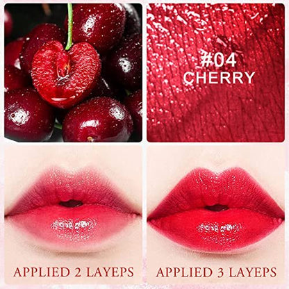 4 Colors Lip Tint Stain Set – Watery Lip Tint Mini Liquid Matte Lipstick, Long Lasting & Waterproof, Moisturizing Natural Lip Gloss, Multi-Use Lip and Cheek Tint, Lightweight Non-Sticky