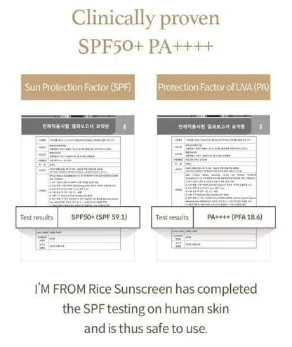 I'm from Rice Sunscreen SPF50+ PA++++ 50ml - Physical Mineral Sun Protection with 41% Rice Extract, Non-Nano Zinc Oxide, Reef Safe Avelisse