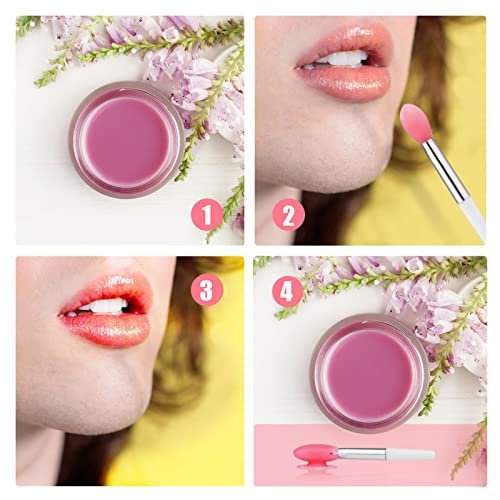 10-Piece Silicone Lip Brushes with Covers - Reusable Lip Applicators for Lipstick, Gloss & Balm, Pink and White, by KINBOM - görsel 10