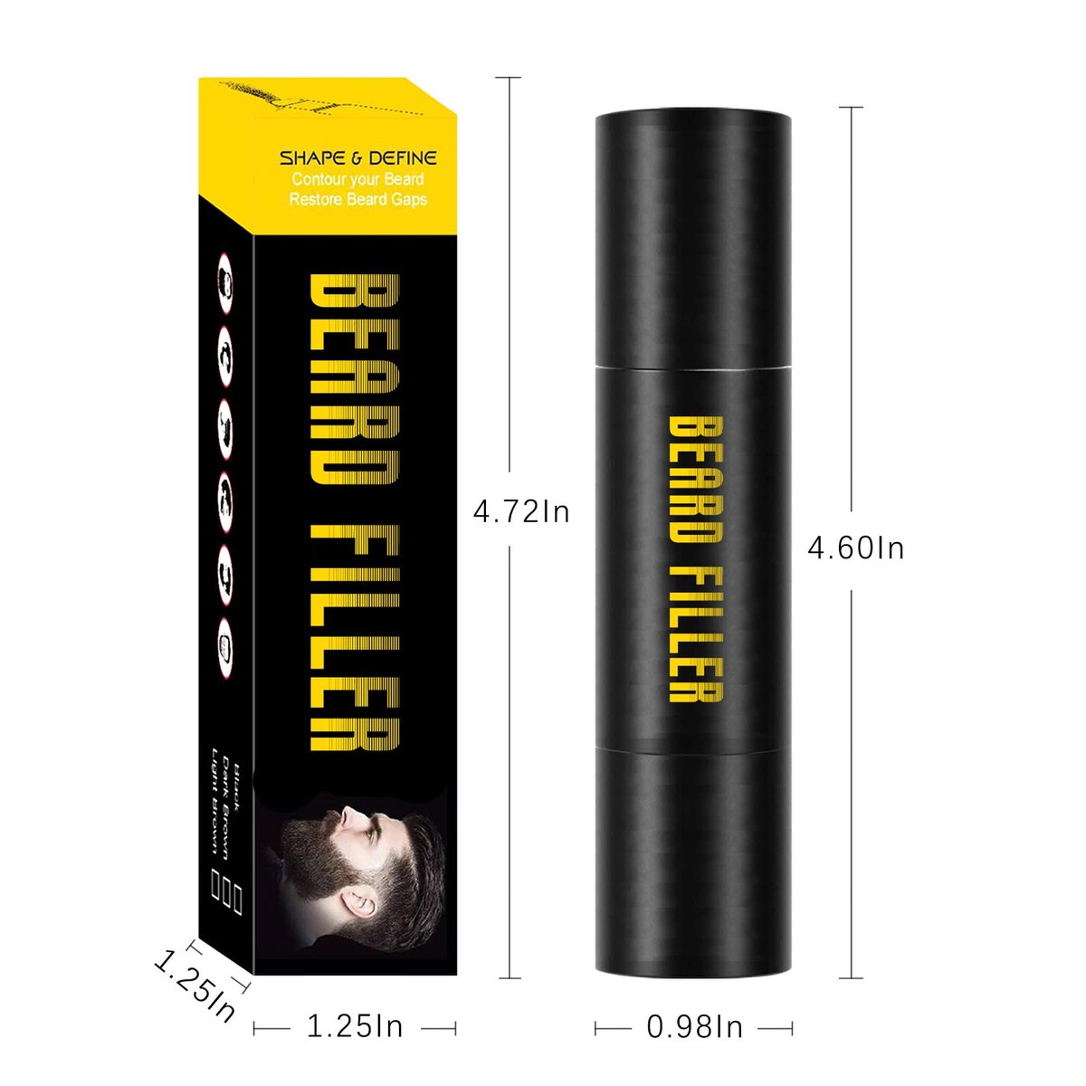NewBang Beard Filler 2-in-1 Filling Stick and Brush for Men - Waterproof Long-Lasting Natural Finish, Enhances Facial Hair and Moustache Makeup (Black) - görsel 13
