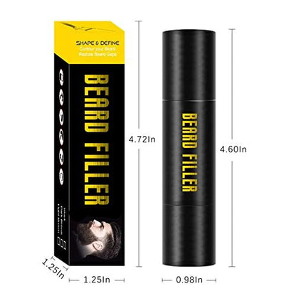NewBang Beard Filler 2-in-1 Filling Stick and Brush for Men - Waterproof Long-Lasting Natural Finish, Enhances Facial Hair and Moustache Makeup (Black)